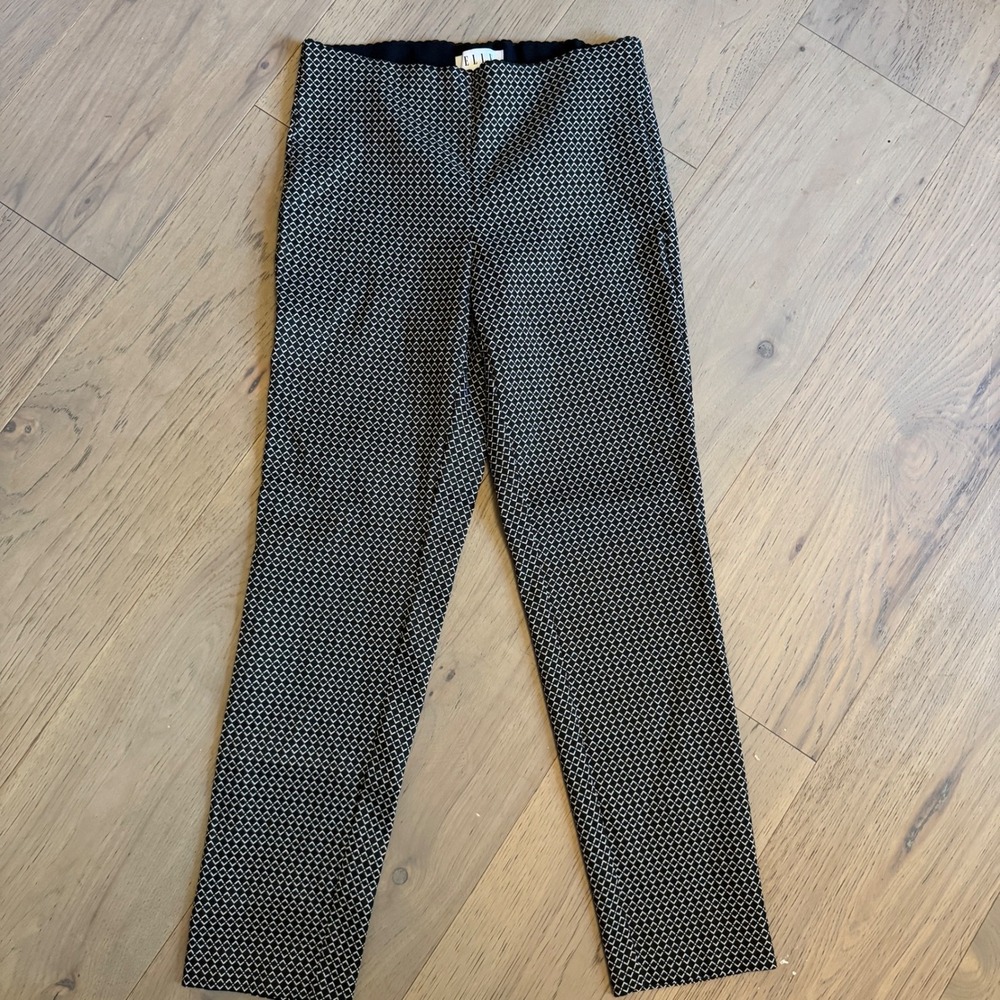 ELLE Womens Black White Patterned‎ Skinny Leggings XS